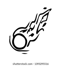Hand Drawn asteroid doodle. Sketch style icon. Decoration element. Isolated on white background. Flat design. Vector illustration.