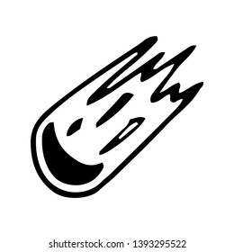 Hand Drawn asteroid doodle. Sketch style icon. Decoration element. Isolated on white background. Flat design. Vector illustration.