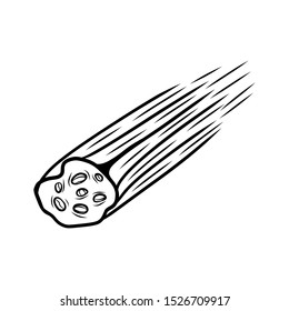 Hand drawn Asteroid isolated on a white. Vector illustration.