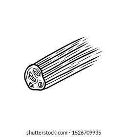 Hand drawn Asteroid isolated on a white. Vector illustration.