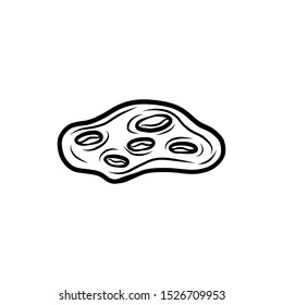 Hand drawn Asteroid isolated on a white. Vector illustration.