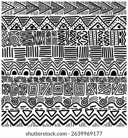 hand drawn astract africa pattern background