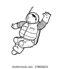 hand drawn astronaut