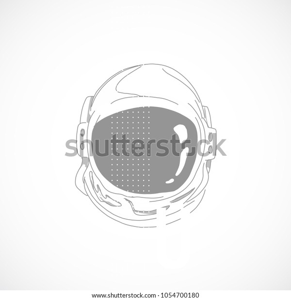 Hand Drawn Astronaut Art Helmet Graphic Stock Vector (Royalty Free