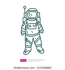 Hand Drawn Astronaut Doodle Icon