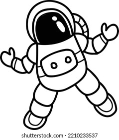 Hand Drawn astronaut floating in space illustration isolated on background