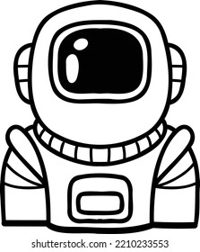 Hand Drawn astronaut hat illustration isolated on background