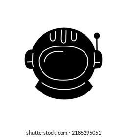 Hand drawn astronaut helmet isolated on white background. Vector doodle illustration.