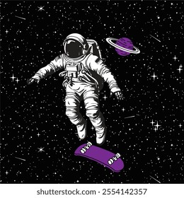 Hand drawn astronaut space pattern with space , planets, stars.