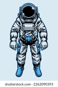 Astronauta de mano en traje espacial