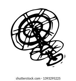 Hand Drawn astronomical station doodle. Sketch style icon. Decoration element. Isolated on white background. Flat design. Vector illustration.