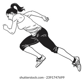 hand drawn athletic sport vector illustration