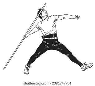 hand drawn athletic sport vector illustration