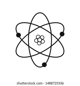 Hand drawn Atom isolated on a white. Sketch. Vector illustration.