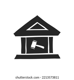 Hand drawn Auction house vector illustration