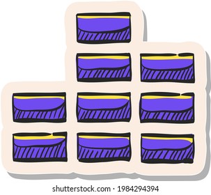 Icono de archivo de audio dibujado a mano en ilustración vectorial de estilo pegatina