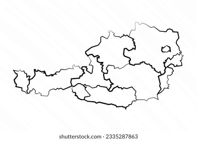 Hand Drawn Austria Map Illustration, can be used for business designs, presentation designs or any suitable designs.