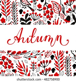 Hand drawn autumn background