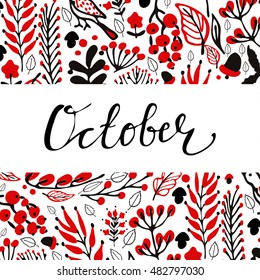 Hand drawn autumn background