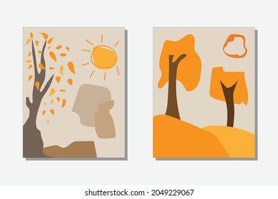 hand drawn autumn background abstract vector design