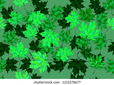 Hand drawn autumn background with beautiful leaves . Seamless pattern. Vector background.