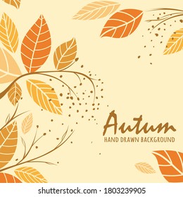 Hand drawn autumn background with elegant style