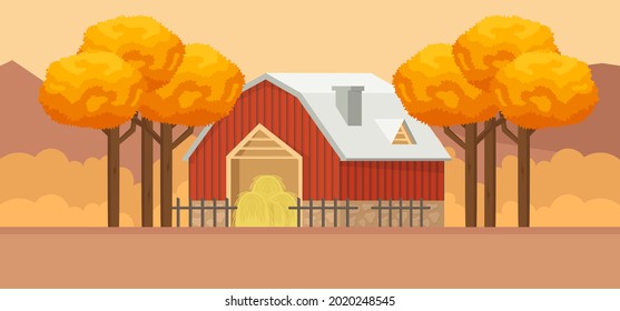 Fondo de otoño dibujado a mano. Ilustración vectorial