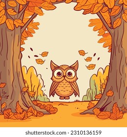 Hand Drawn Autumn Background Vector Illustration