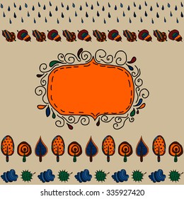 hand drawn autumn background. Vector