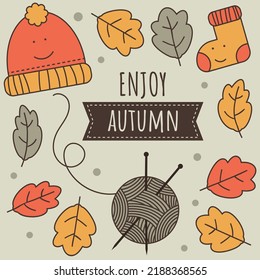 Hand drawn autumn banner. - Vector.