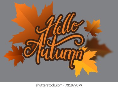 Hand Drawn Autumn calligraphy for Background Template, Web Banner, shopping sale or seasonal poster, Postcard and Invitation card. Vector illustration