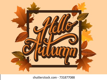 Hand Drawn Autumn calligraphy for Background Template, Web Banner, shopping sale or seasonal poster, Postcard and Invitation card. Vector illustration