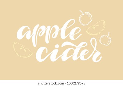Hand drawn autumn elements lettering  with inscription mulled wine, pumpkin spice latte, apple cider - pattern, background