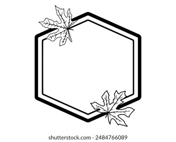 Hand Drawn Autumn Leaf Line Art Illustration