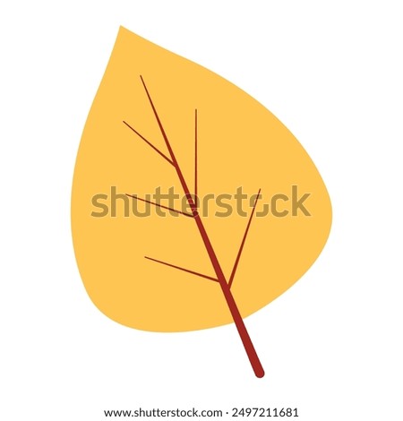 Hand drawn autumn leave isolated on white background.