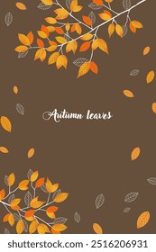 Fundo de folhas de outono desenhadas à mão