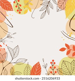 Hand drawn autumn leaves background