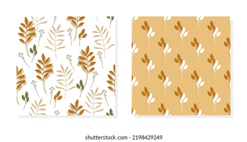 Hand drawn autumn leaves seamless pattern