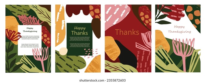 Tarjeta postal de otoño dibujada a mano con textura, flores y hojas. Plantilla para carteles invitaciones carteles postales tarjetas publicidad en medios sociales