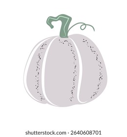 Hand drawn autumn pumpkin symbol. Autumn Vegetable harvest. Element for Halloween or Thanksgiving decorative design. Vector illustration.