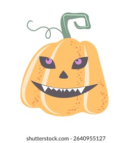 Hand drawn autumn pumpkin symbol. Autumn Vegetable harvest. Element for Halloween or Thanksgiving decorative design. Vector illustration.
