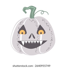 Hand drawn autumn pumpkin symbol. Autumn Vegetable harvest. Element for Halloween or Thanksgiving decorative design. Vector illustration.