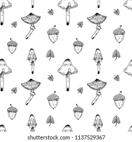 Hand Drawn autumn set Doodle pattern. Illustrations Drawing Vector Sketch for textile, print, postcard, text, invitation, poster, background, book, t-shirt, wallpaper