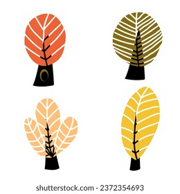 Handgezeichnete Herbstbäume-Sammlung. Isolierte Vektorgrafik-Clipart-Kunst. Perfekt für Tee, Poster, Grußkarte, Aufkleber.



