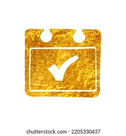Hand drawn Available label icon in gold foil texture vector illustration