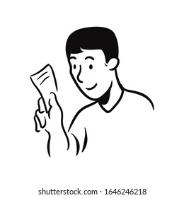 Hand drawn avatar line illustration, People icon, Vector design, Trendy doodle