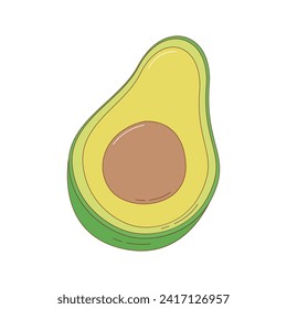 Hand drawn avocado fruit vector illustration. Creative hand drawn fruit vector element