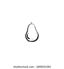 hand drawn avocado logo icon design with cartoon style and white background 