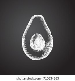 Hand Drawn Avocado Sketch Symbol. Vector Alligator Pear Element In Trendy Style.
