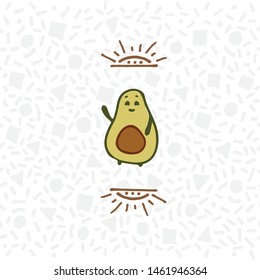 Hand drawn avocado, vector illustration